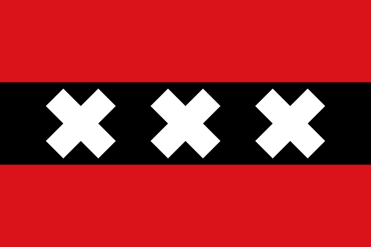 Flag of Amsterdam — three Saint Andrew's crosses