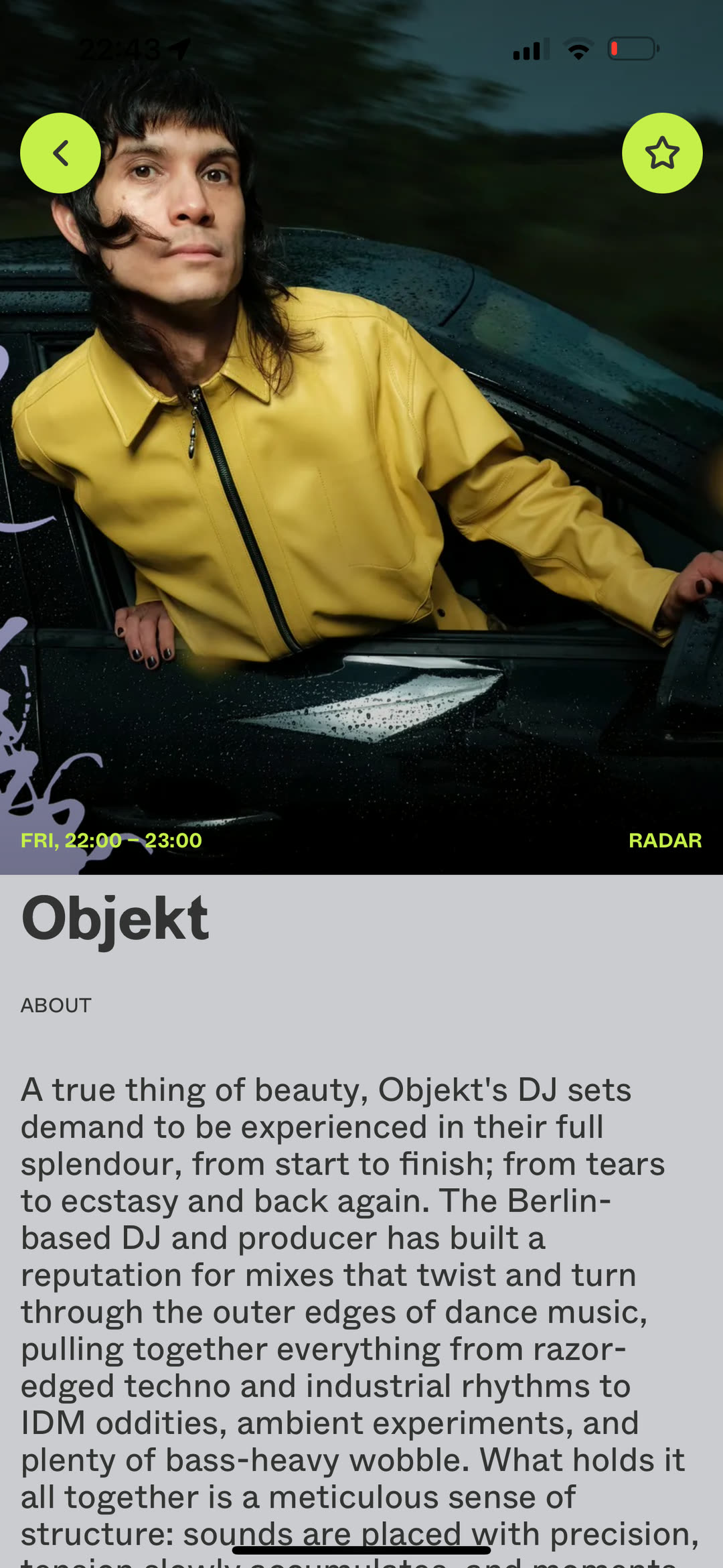 Artist page for Objekt