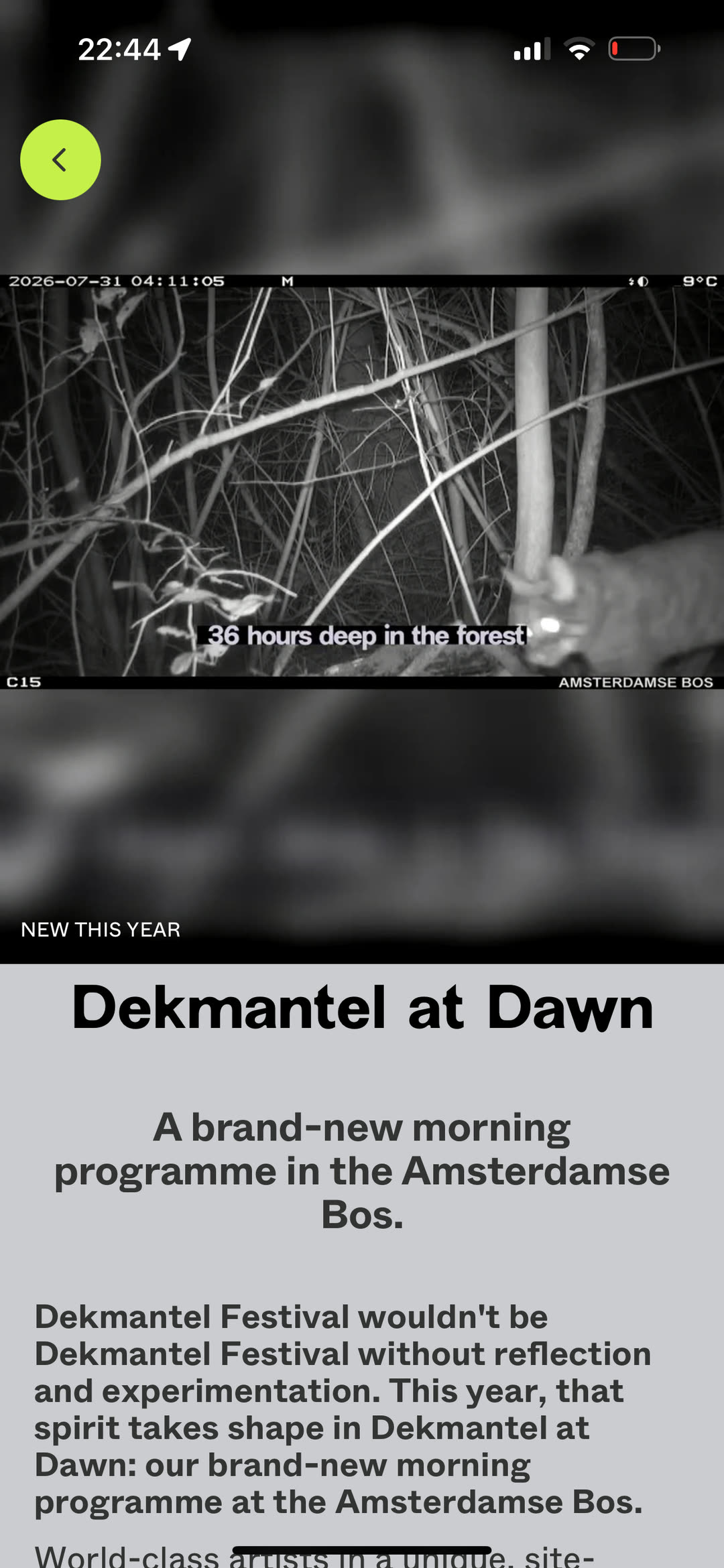 Dekmantel at Dawn programme page