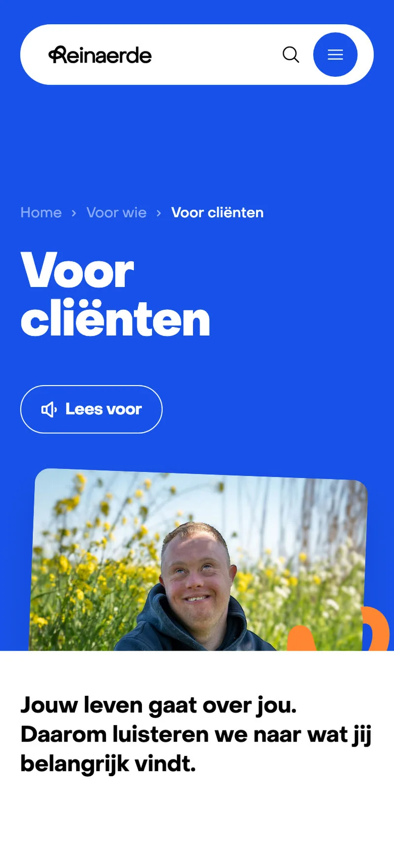 For clients page on a phone
